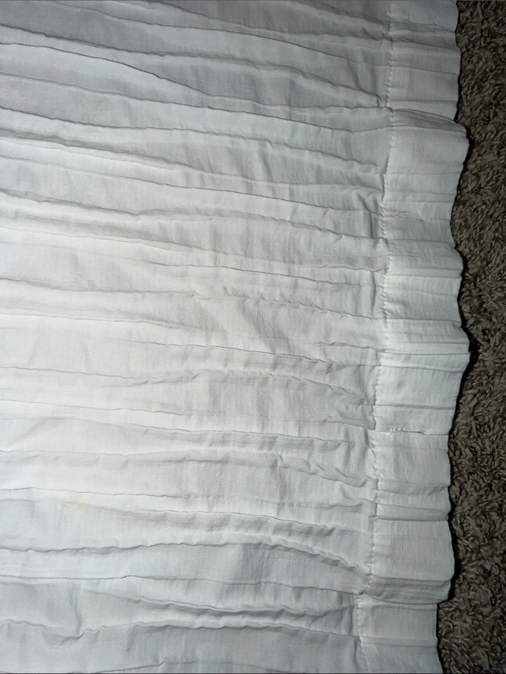 White Quilted Shower curtain - Unbranded